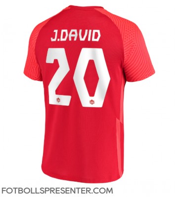 Kanada Jonathan David #20 Hemma Matchtröja VM 2022 Kortärmad